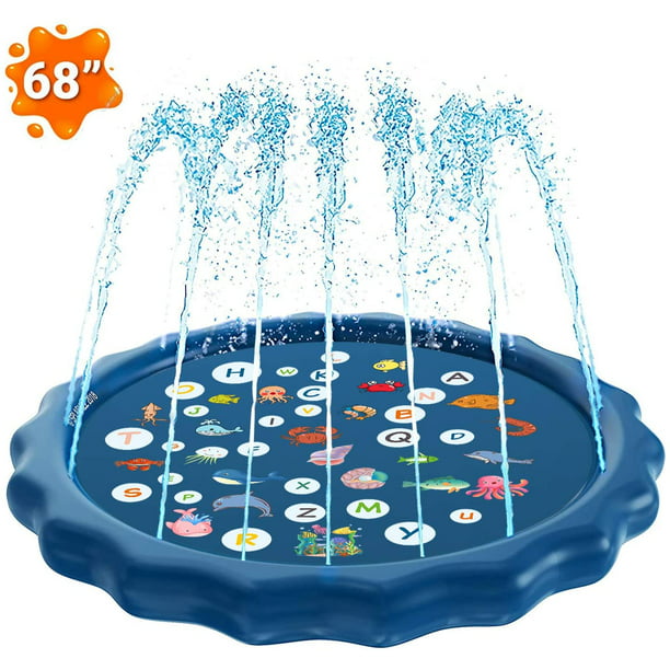 XJZ Splash Pad Whale Sprinkler Play Mat Inflatable Pool Pad Summer Outdoor Party Garden Beach Water Toys for Kids Children 180CM 